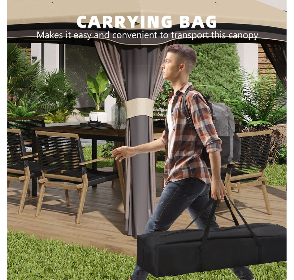 Image 982817_ALTMORE3.jpg, Product 982-817 / Price $179.99, Outsunny 10' x 10' Pop Up Canopy Foldable Party Tent with Nettings, Beige from Outsunny on TSC.ca's Home & Garden department