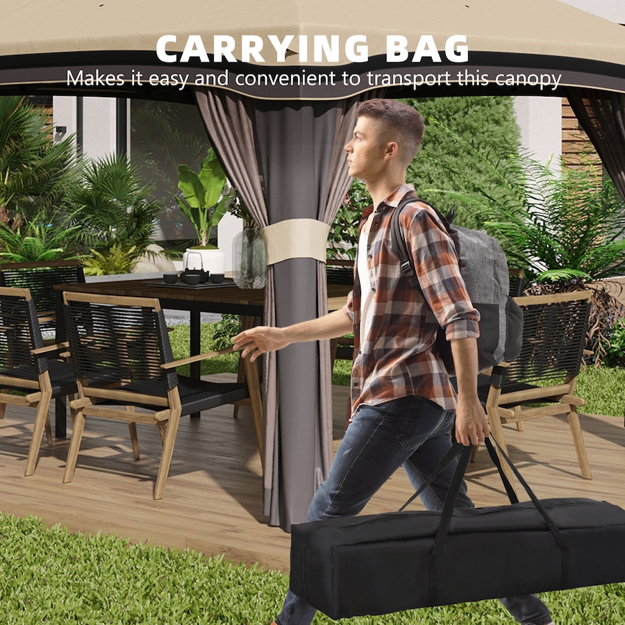 Image 982817_ALTMORE3.jpg, Product 982-817 / Price $199.99, Outsunny 10' x 10' Pop Up Canopy Foldable Party Tent with Nettings, Beige from Outsunny on TSC.ca's Home & Garden department