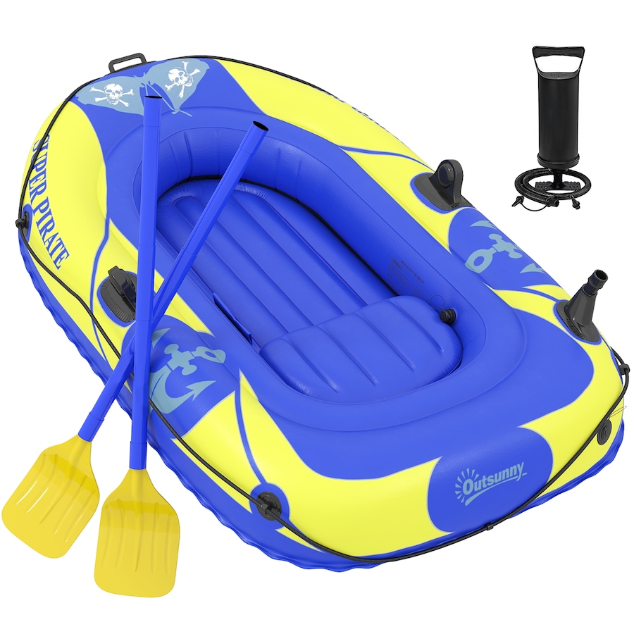 Image 982818.jpg, Product 982-818 / Price $79.99, 1-2 Person Inflatable Kayak, Recreational Kayak with Rod Holders Dark Blue from Outsunny on TSC.ca's Health & Fitness department