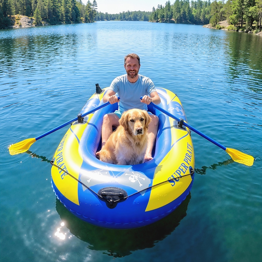 Image 982818_ALTMORE1.jpg, Product 982-818 / Price $79.99, 1-2 Person Inflatable Kayak, Recreational Kayak with Rod Holders Dark Blue from Outsunny on TSC.ca's Health & Fitness department