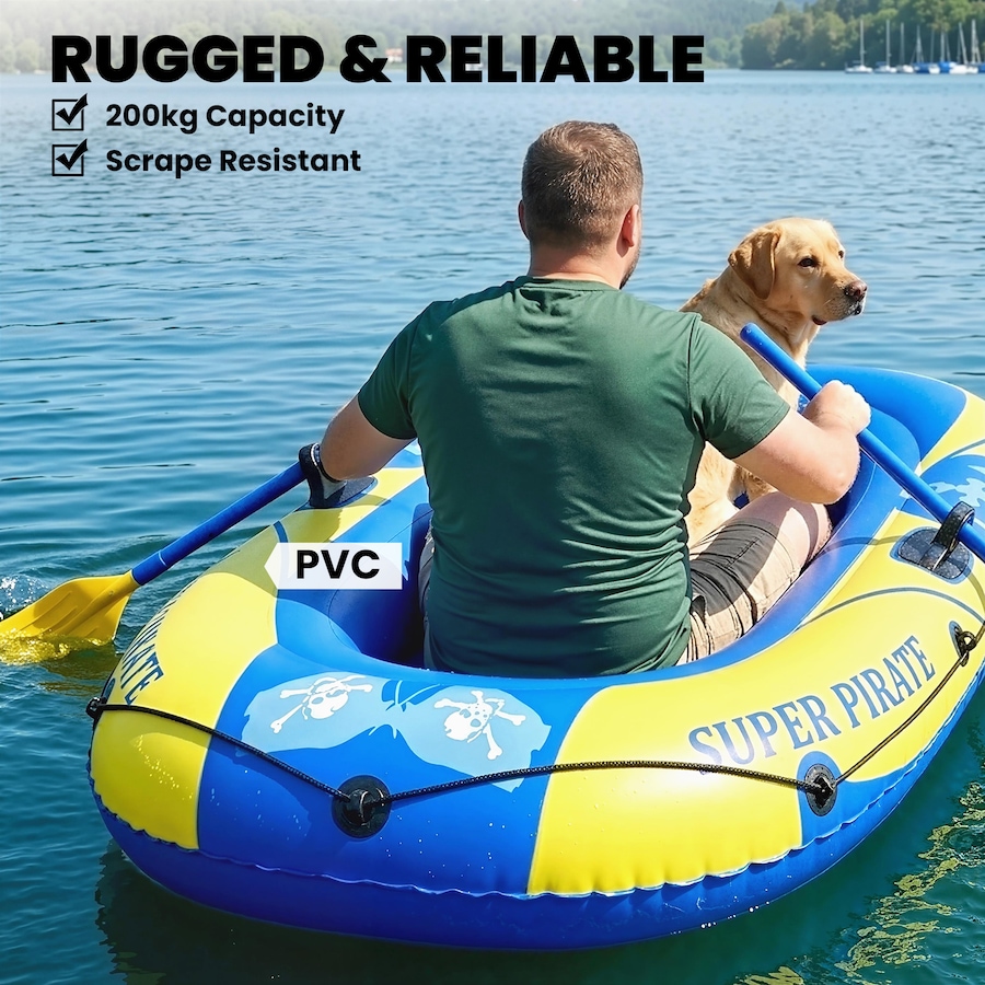 Image 982818_ALTMORE3.jpg, Product 982-818 / Price $79.99, 1-2 Person Inflatable Kayak, Recreational Kayak with Rod Holders Dark Blue from Outsunny on TSC.ca's Health & Fitness department