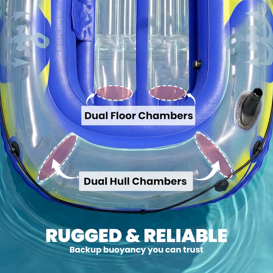 Image 982818_ALTMORE4.jpg, Product 982-818 / Price $79.99, 1-2 Person Inflatable Kayak, Recreational Kayak with Rod Holders Dark Blue from Outsunny on TSC.ca's Health & Fitness department