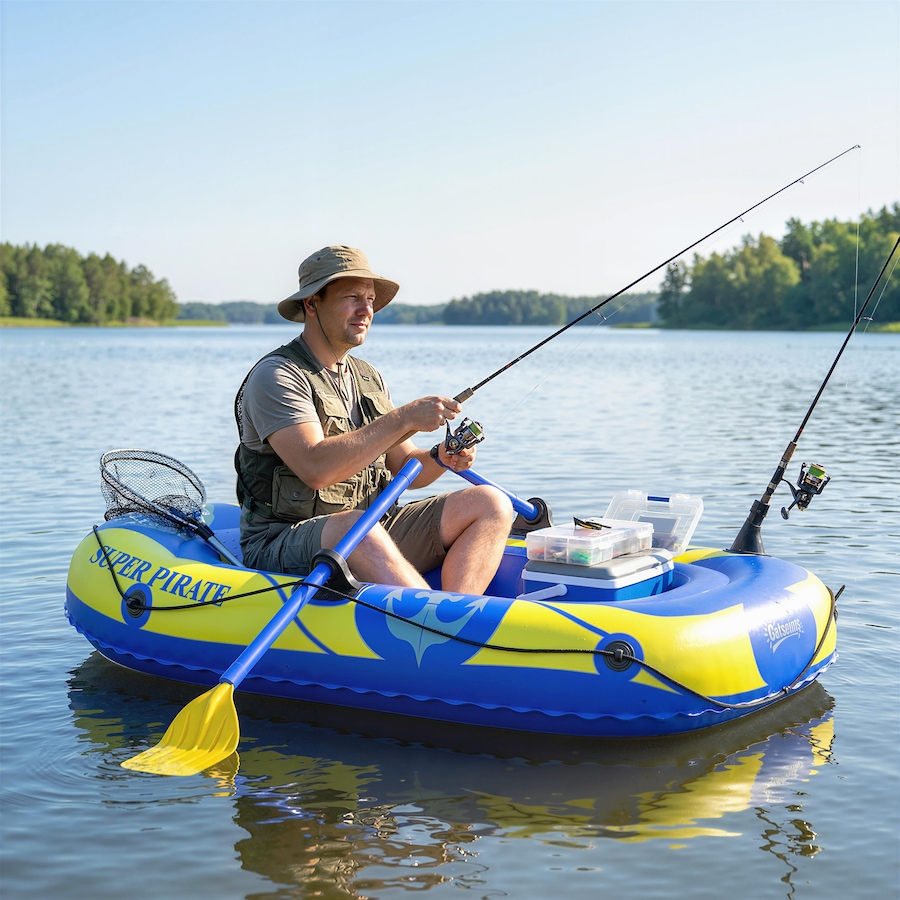 Image 982818_ALTMORE7.jpg, Product 982-818 / Price $79.99, 1-2 Person Inflatable Kayak, Recreational Kayak with Rod Holders Dark Blue from Outsunny on TSC.ca's Health & Fitness department