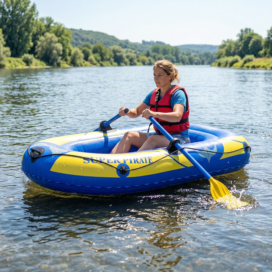 Image 982818_ALTMORE8.jpg, Product 982-818 / Price $79.99, 1-2 Person Inflatable Kayak, Recreational Kayak with Rod Holders Dark Blue from Outsunny on TSC.ca's Health & Fitness department