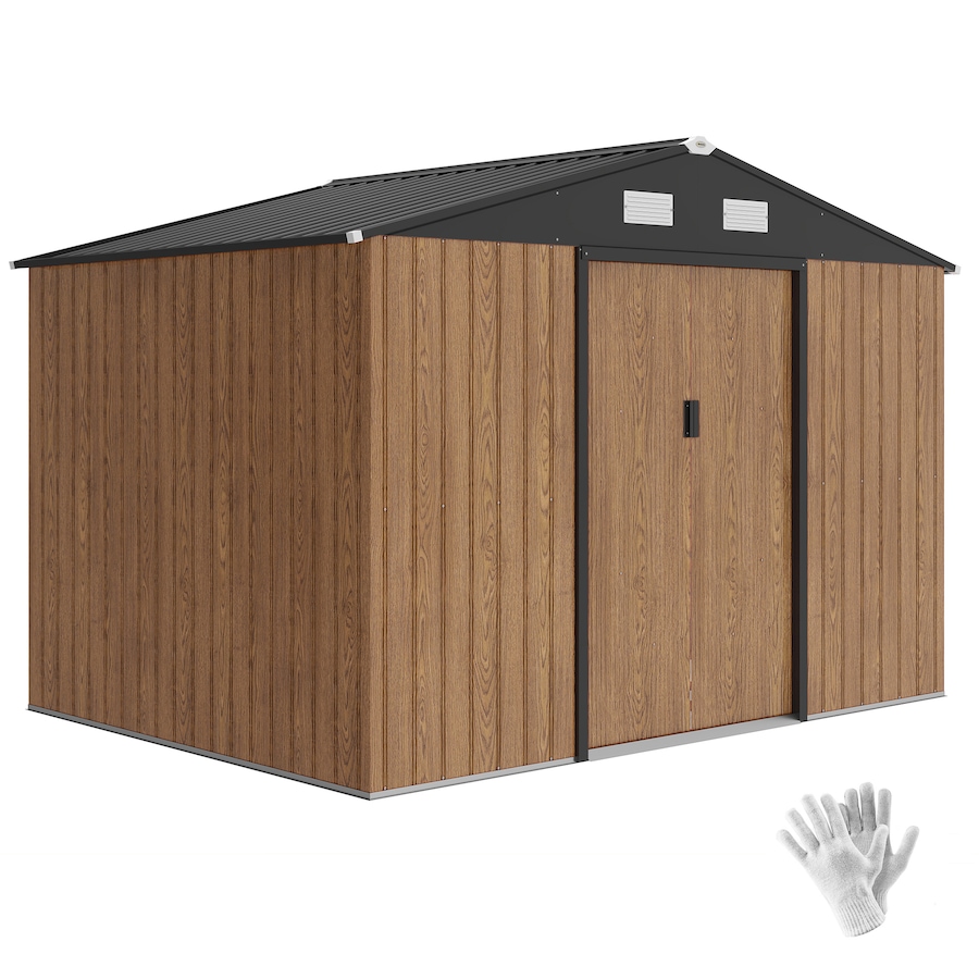 Image 982821.jpg, Product 982-821 / Price $459.99, Outsunny 9.1'x 6.4' x 6.3' Garden Storage Shed w/ Steel Foundation Kit from Outsunny on TSC.ca's Home & Garden department