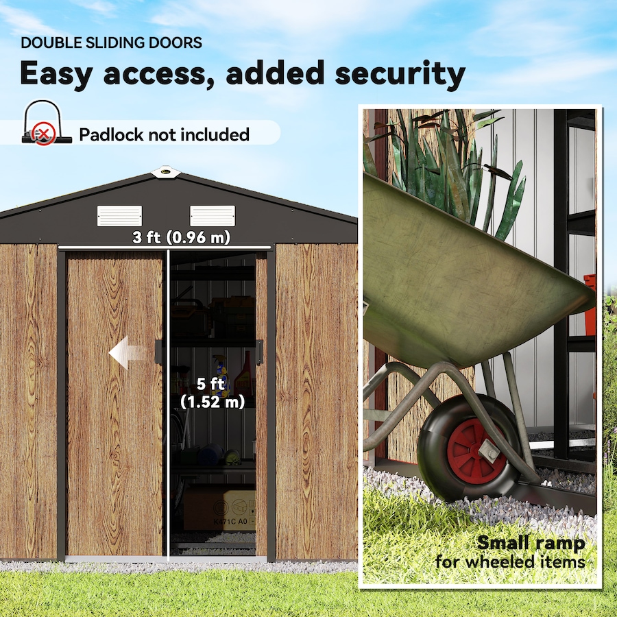 Image 982821_ALTMORE4.jpg, Product 982-821 / Price $459.99, Outsunny 9.1'x 6.4' x 6.3' Garden Storage Shed w/ Steel Foundation Kit from Outsunny on TSC.ca's Home & Garden department