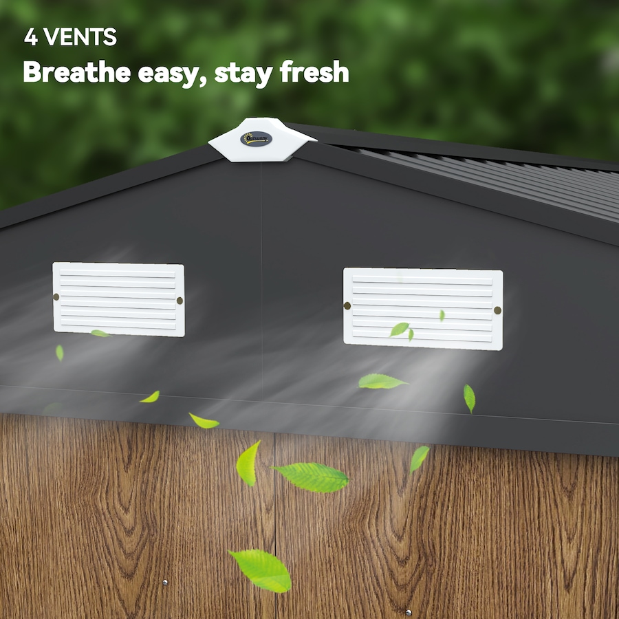Image 982821_ALTMORE7.jpg, Product 982-821 / Price $459.99, Outsunny 9.1'x 6.4' x 6.3' Garden Storage Shed w/ Steel Foundation Kit from Outsunny on TSC.ca's Home & Garden department