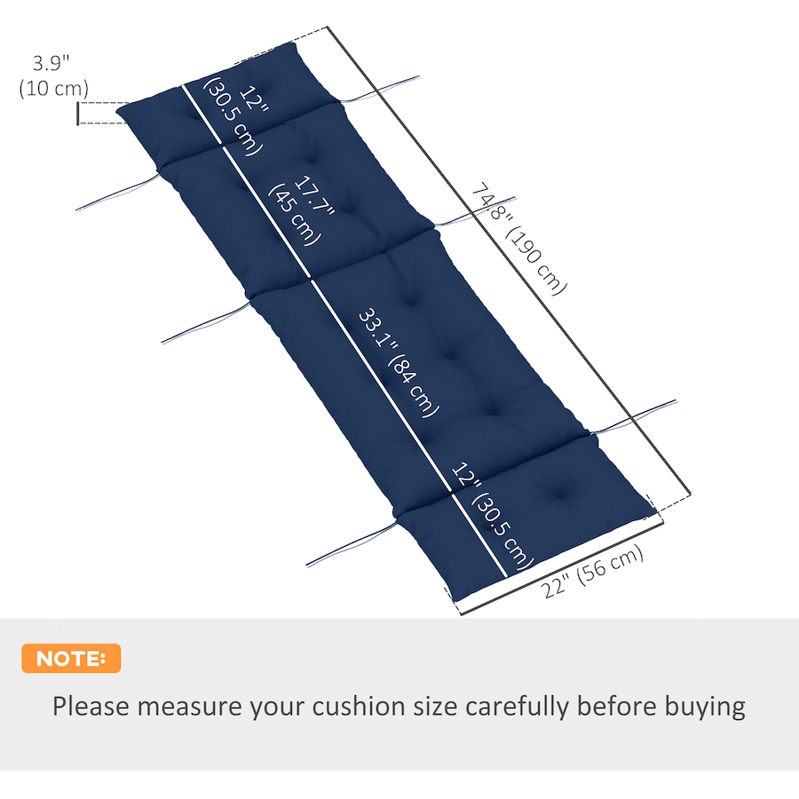 Image 982828_ALTMORE2.jpg, Product 982-828 / Price $76.99, Outsunny Lounge Chair Cushion, Thick Chaise Lounge Cushion, Navy Blue from Outsunny on TSC.ca's Home & Garden department