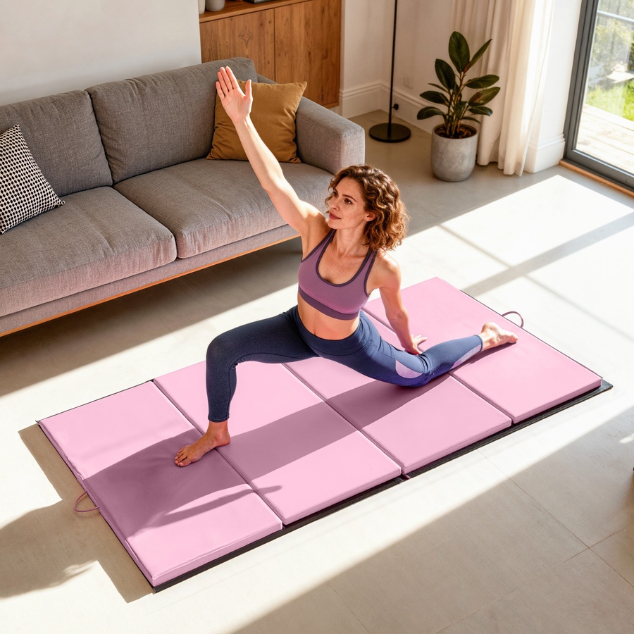 Image 982830_ALTMORE1.jpg, Product 982-830 / Price $119.99, Soozier PU Exercise Gym Mat Stretching Yoga Sport Tumbling Pad, Pink from Soozier on TSC.ca's Health & Fitness department