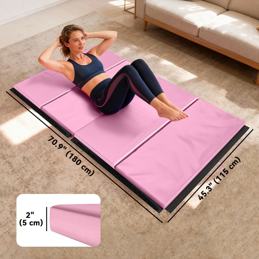 Image 982830_ALTMORE2.jpg, Product 982-830 / Price $119.99, Soozier PU Exercise Gym Mat Stretching Yoga Sport Tumbling Pad, Pink from Soozier on TSC.ca's Health & Fitness department