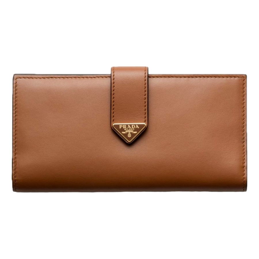 Image 982843.jpg, Product 982-843 / Price $1,582.00, Prada City Smooth Calfskin Long Wallet in Cognac Brown from Prada on TSC.ca's Fashion department