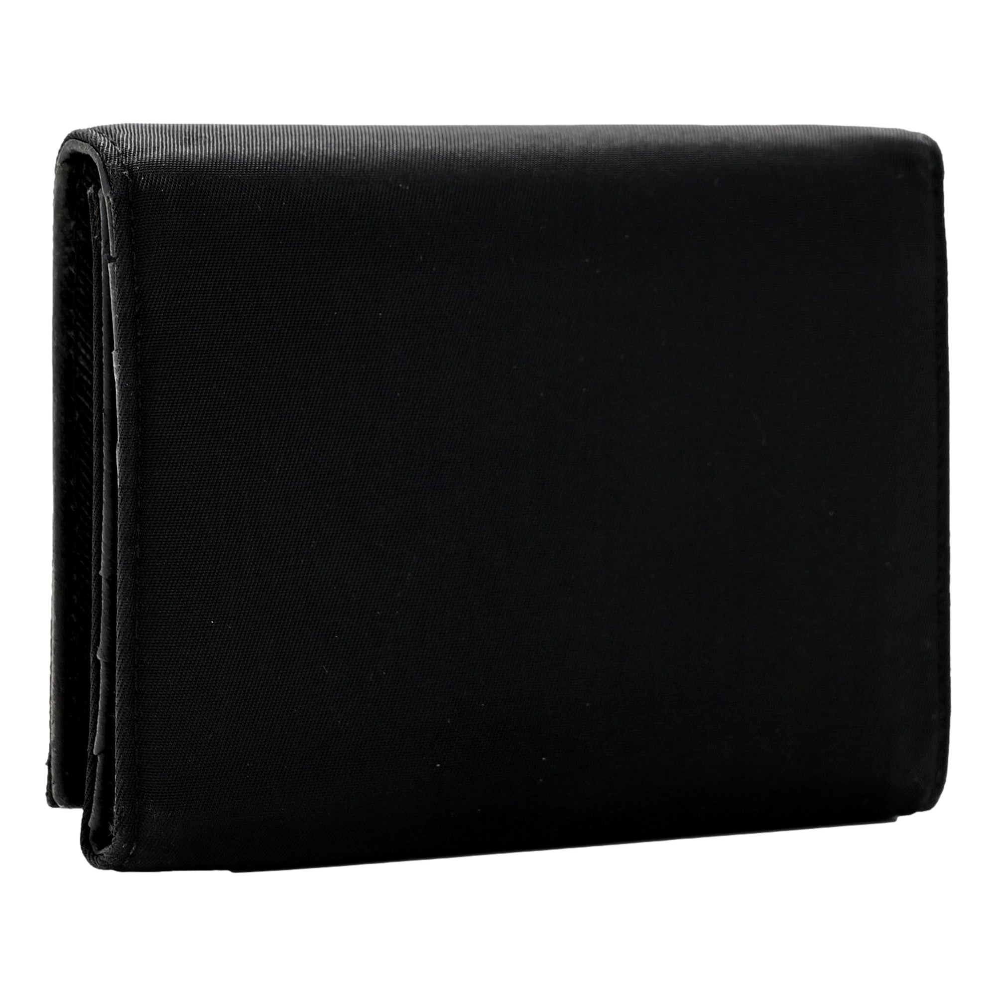 Prada Tessuto Nylon Tri-Fold Compact Wallet Black - TSC.ca