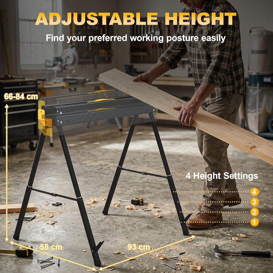 Image 982856_ALTMORE4.jpg, Product 982-856 / Price $94.99, HOMCOM Mitre Saw Stands, Height-Adjustable Saw Horses 2 pack, Black from HOMCOM on TSC.ca's Home & Garden department