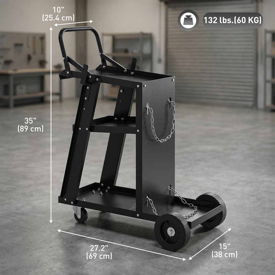 Image 982858_ALTMORE2.jpg, Product 982-858 / Price $74.99, HOMCOM Welding Utility Cart Heavy Duty 3-Tier, 132 lbs Load from HOMCOM on TSC.ca's Home & Garden department