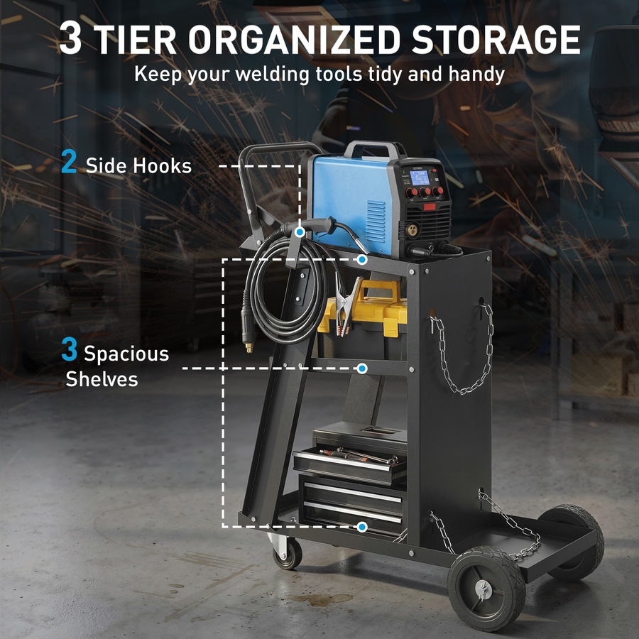 Image 982858_ALTMORE4.jpg, Product 982-858 / Price $74.99, HOMCOM Welding Utility Cart Heavy Duty 3-Tier, 132 lbs Load from HOMCOM on TSC.ca's Home & Garden department