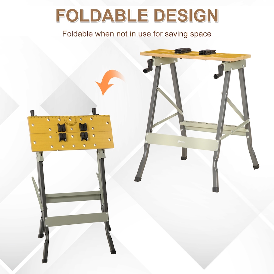 Image 982862_ALTMORE3.jpg, Product 982-862 / Price $49.99, DURHAND Workbench Folding Clamping Wood Cutting Sawhorse With Movable Pegs from DURHAND on TSC.ca's Home & Garden department