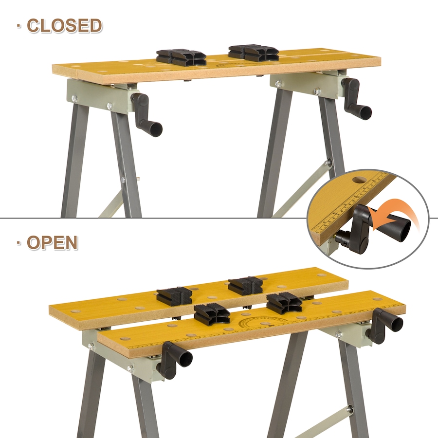 Image 982862_ALTMORE4.jpg, Product 982-862 / Price $49.99, DURHAND Workbench Folding Clamping Wood Cutting Sawhorse With Movable Pegs from DURHAND on TSC.ca's Home & Garden department