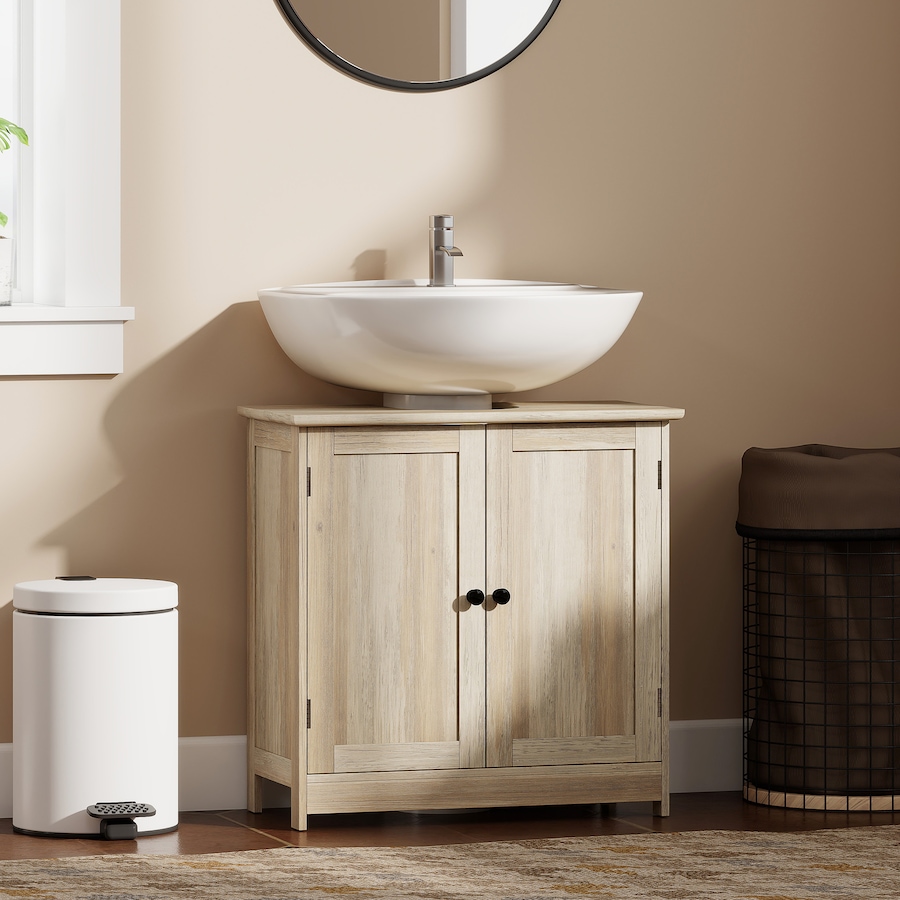 Image 982866_ALTMORE1.jpg, Product 982-866 / Price $90.20, HOMCOM 24" Bathroom Vanity, Pedestal Sink Storage Cabinet w/ 2 Doors, Shelf from HOMCOM on TSC.ca's Home & Garden department