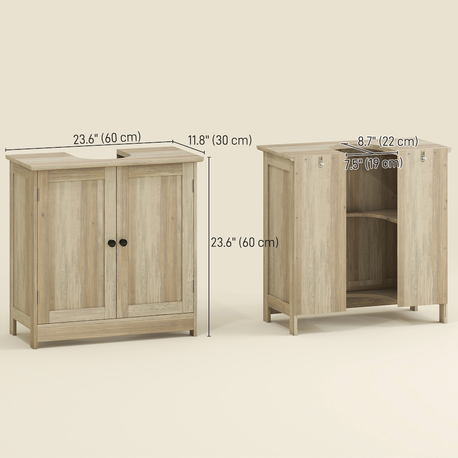 Image 982866_ALTMORE2.jpg, Product 982-866 / Price $90.20, HOMCOM 24" Bathroom Vanity, Pedestal Sink Storage Cabinet w/ 2 Doors, Shelf from HOMCOM on TSC.ca's Home & Garden department