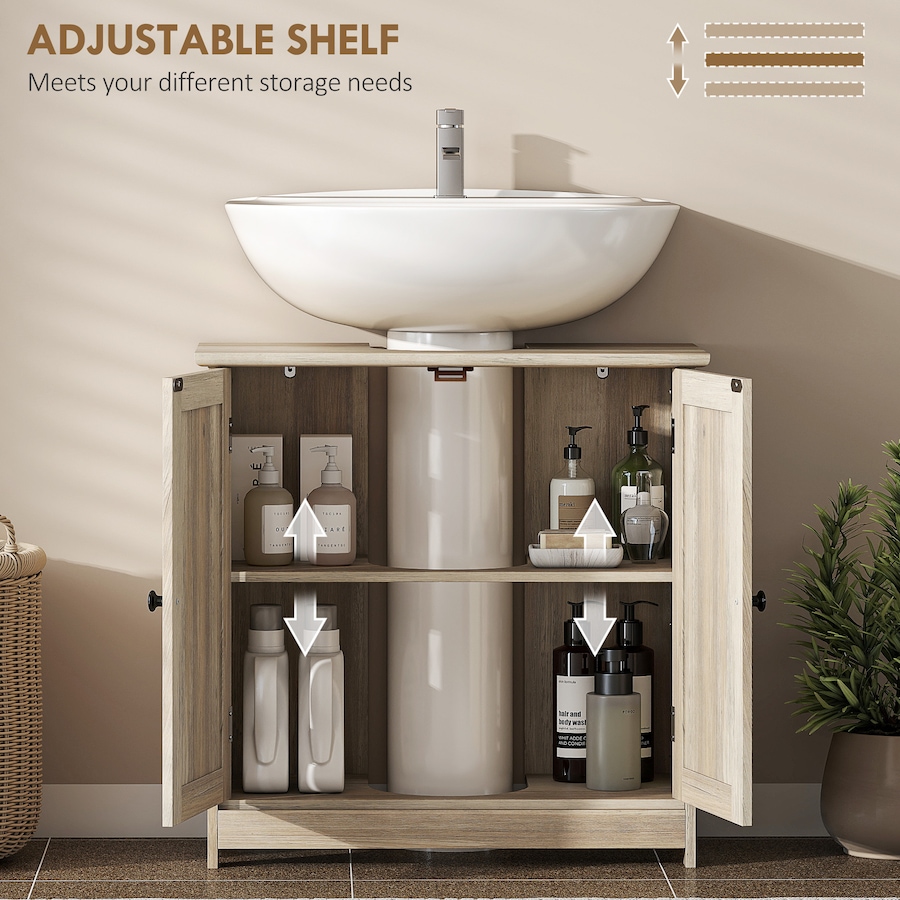 Image 982866_ALTMORE4.jpg, Product 982-866 / Price $90.20, HOMCOM 24" Bathroom Vanity, Pedestal Sink Storage Cabinet w/ 2 Doors, Shelf from HOMCOM on TSC.ca's Home & Garden department