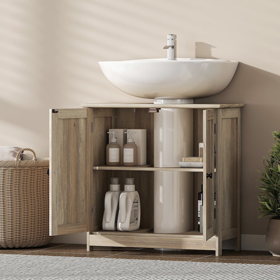 Image 982866_ALTMORE6.jpg, Product 982-866 / Price $90.20, HOMCOM 24" Bathroom Vanity, Pedestal Sink Storage Cabinet w/ 2 Doors, Shelf from HOMCOM on TSC.ca's Home & Garden department