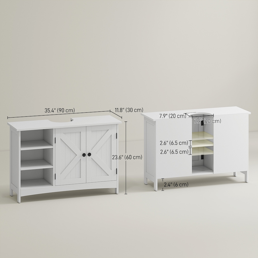 Image 982867_ALTMORE2.jpg, Product 982-867 / Price $119.99, HOMCOM Bathroom Vanity Cabinet, Under Sink Cabinet with Shelves, White from HOMCOM on TSC.ca's Home & Garden department