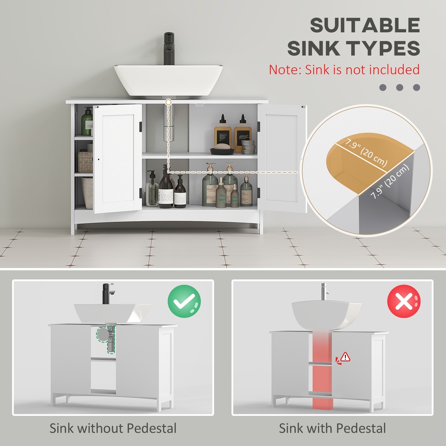 Image 982867_ALTMORE3.jpg, Product 982-867 / Price $119.99, HOMCOM Bathroom Vanity Cabinet, Under Sink Cabinet with Shelves, White from HOMCOM on TSC.ca's Home & Garden department