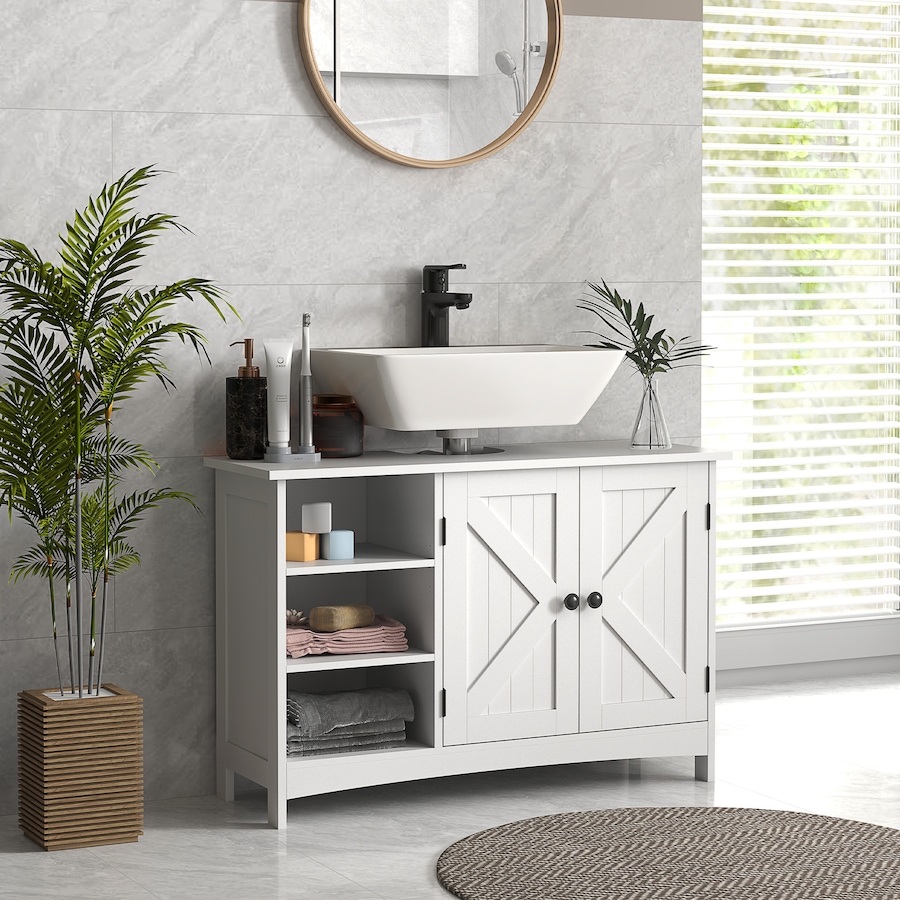 Image 982867_ALTMORE6.jpg, Product 982-867 / Price $119.99, HOMCOM Bathroom Vanity Cabinet, Under Sink Cabinet with Shelves, White from HOMCOM on TSC.ca's Home & Garden department
