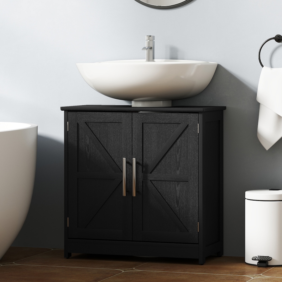 Image 982868_ALTMORE1.jpg, Product 982-868 / Price $92.14, HOMCOM Pedestal Sink Storage Cabinet, Bathroom Sink Cabinet, Black from HOMCOM on TSC.ca's Home & Garden department