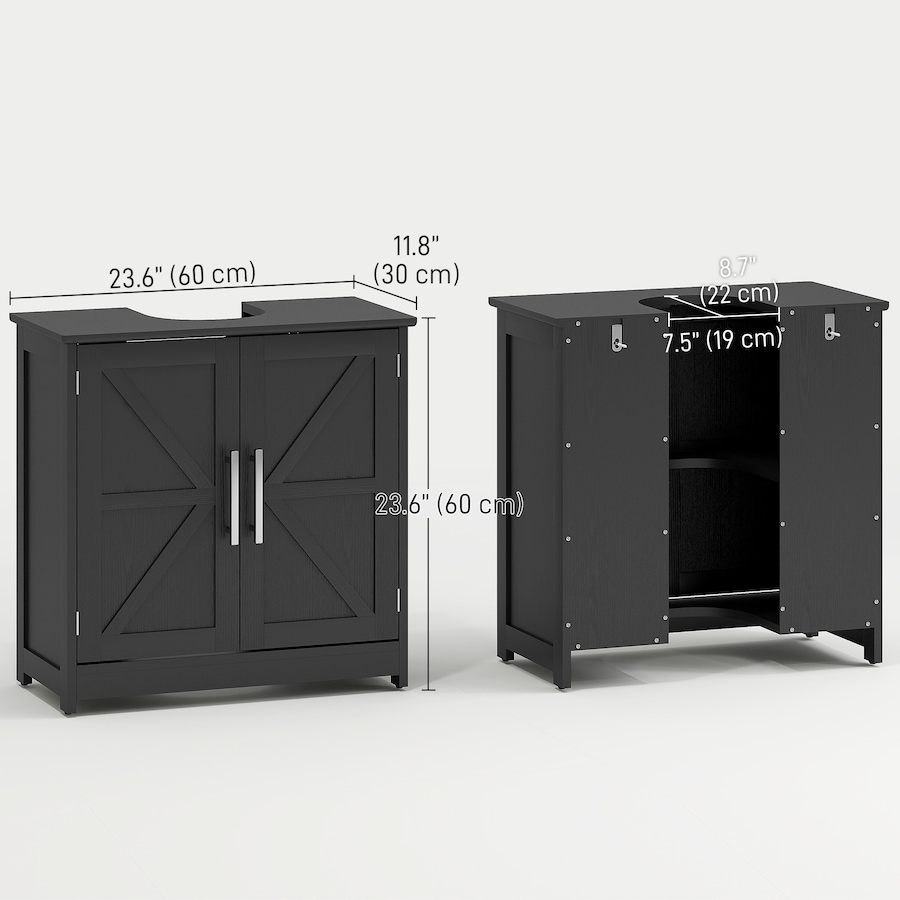 Image 982868_ALTMORE10.jpg, Product 982-868 / Price $92.14, HOMCOM Pedestal Sink Storage Cabinet, Bathroom Sink Cabinet, Black from HOMCOM on TSC.ca's Home & Garden department