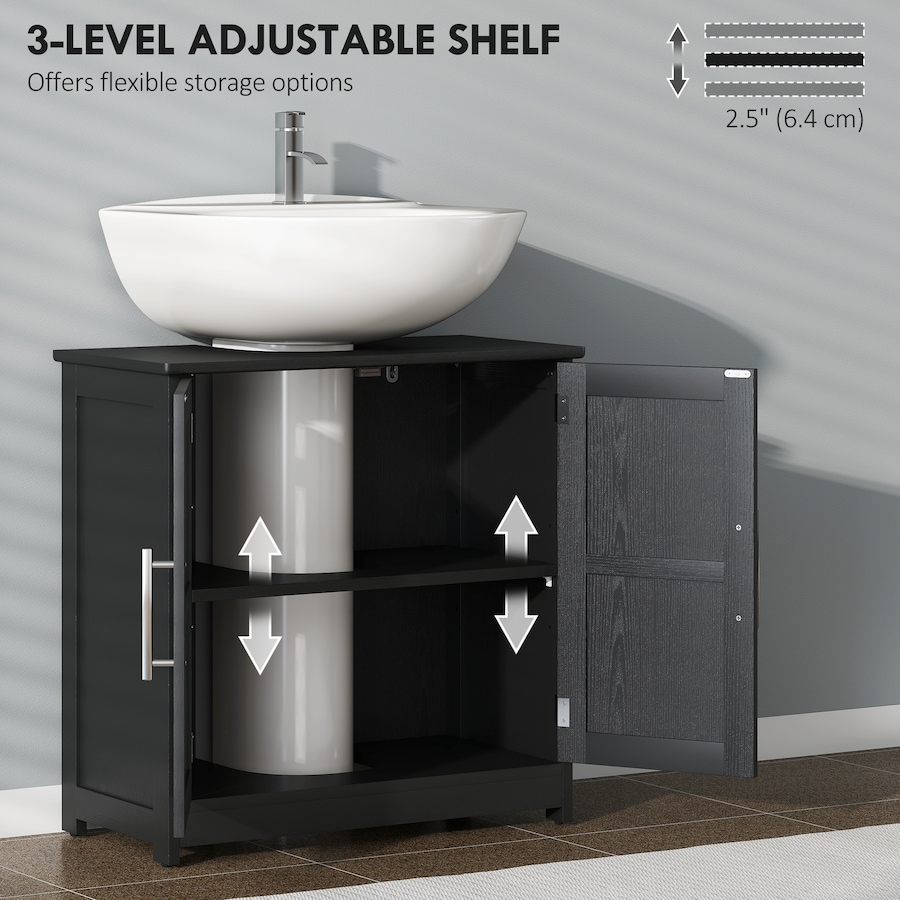 Image 982868_ALTMORE12.jpg, Product 982-868 / Price $92.14, HOMCOM Pedestal Sink Storage Cabinet, Bathroom Sink Cabinet, Black from HOMCOM on TSC.ca's Home & Garden department