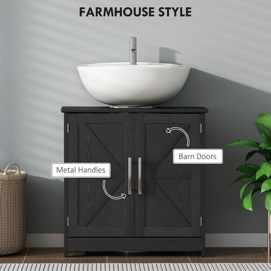 Image 982868_ALTMORE4.jpg, Product 982-868 / Price $92.14, HOMCOM Pedestal Sink Storage Cabinet, Bathroom Sink Cabinet, Black from HOMCOM on TSC.ca's Home & Garden department