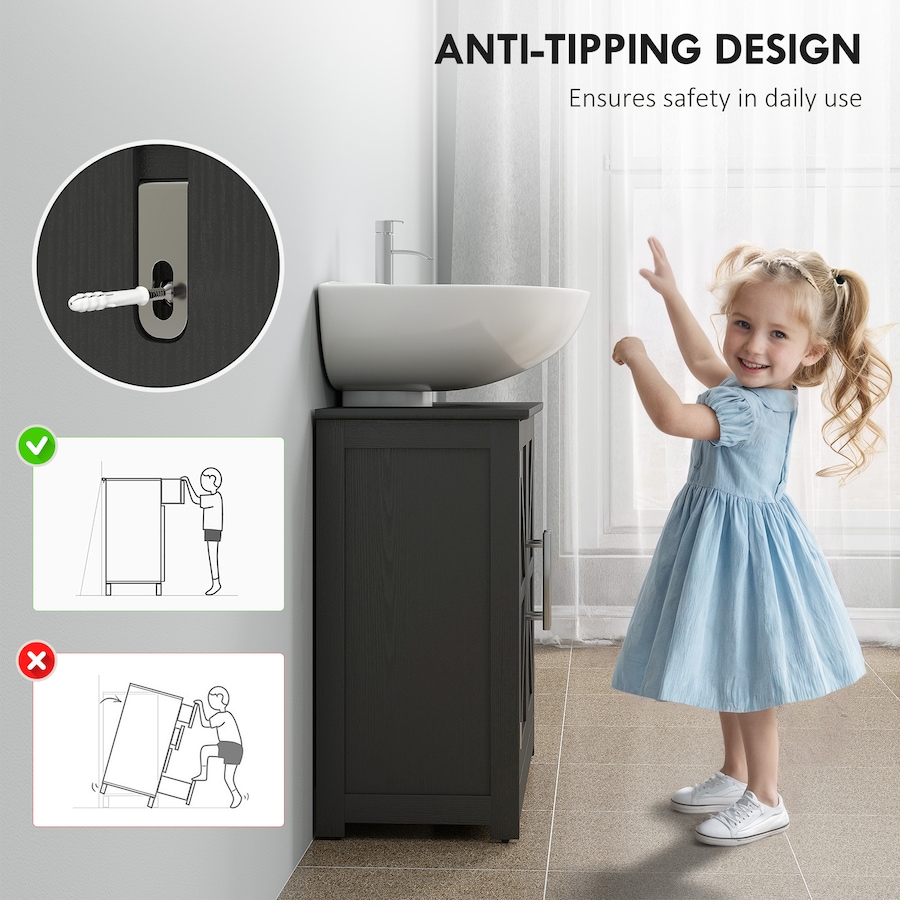 Image 982868_ALTMORE7.jpg, Product 982-868 / Price $92.14, HOMCOM Pedestal Sink Storage Cabinet, Bathroom Sink Cabinet, Black from HOMCOM on TSC.ca's Home & Garden department