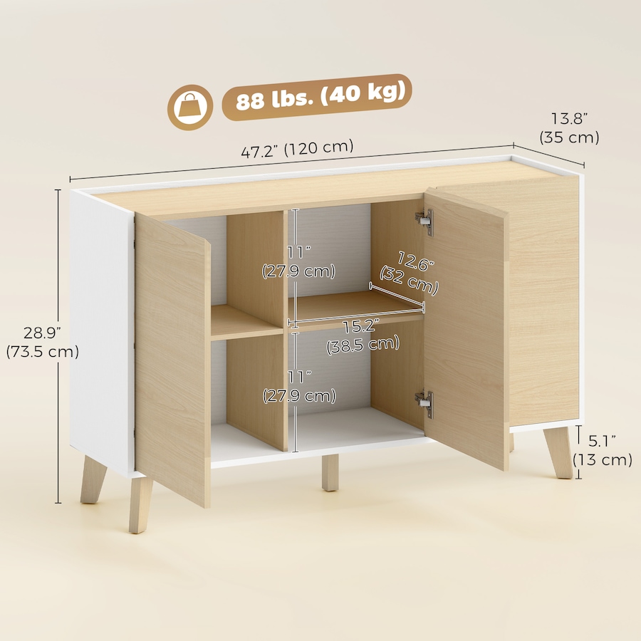 Image 982872_ALTMORE2.jpg, Product 982-872 / Price $164.99, HOMCOM Sideboard Buffet Cabinet, 47" Kitchen Storage Cabinet Natural from HOMCOM on TSC.ca's Home & Garden department