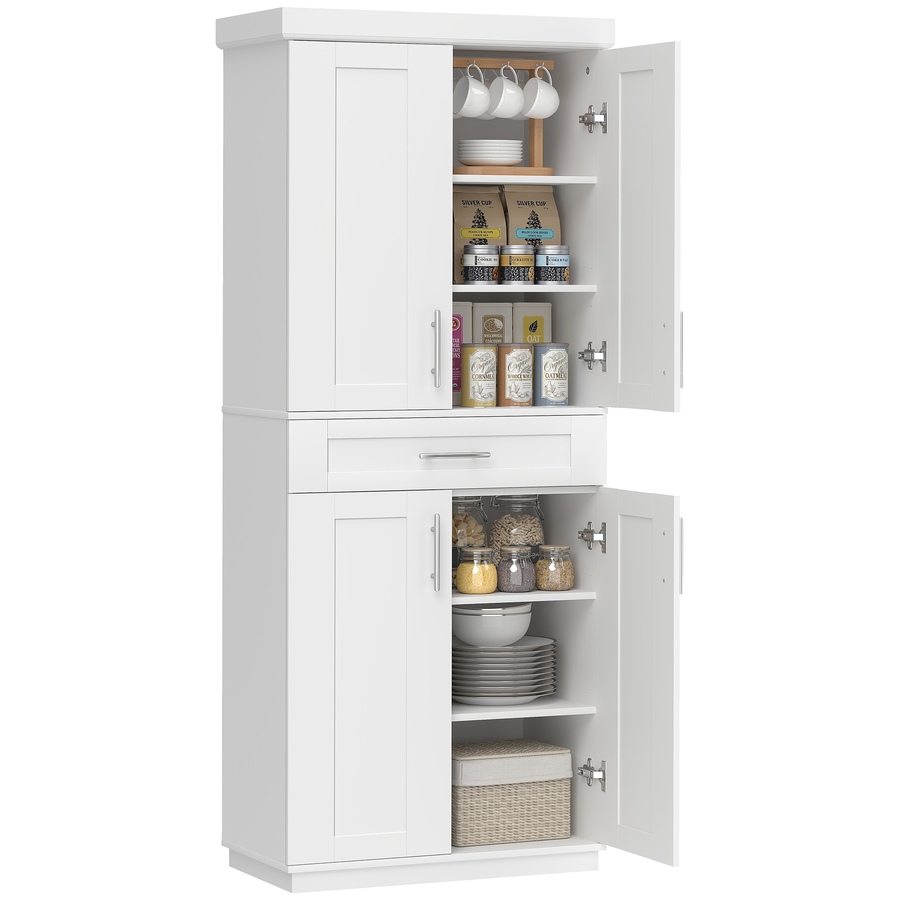 Image 982873.jpg, Product 982-873 / Price $259.99, HOMCOM Modern Kitchen Pantry, Freestanding Kitchen Storage Cabinet, White from HOMCOM on TSC.ca's Home & Garden department