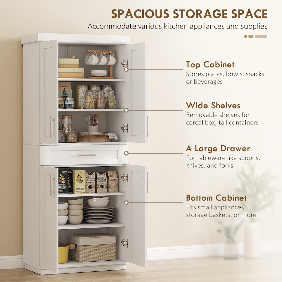 Image 982873_ALTMORE3.jpg, Product 982-873 / Price $259.99, HOMCOM Modern Kitchen Pantry, Freestanding Kitchen Storage Cabinet, White from HOMCOM on TSC.ca's Home & Garden department
