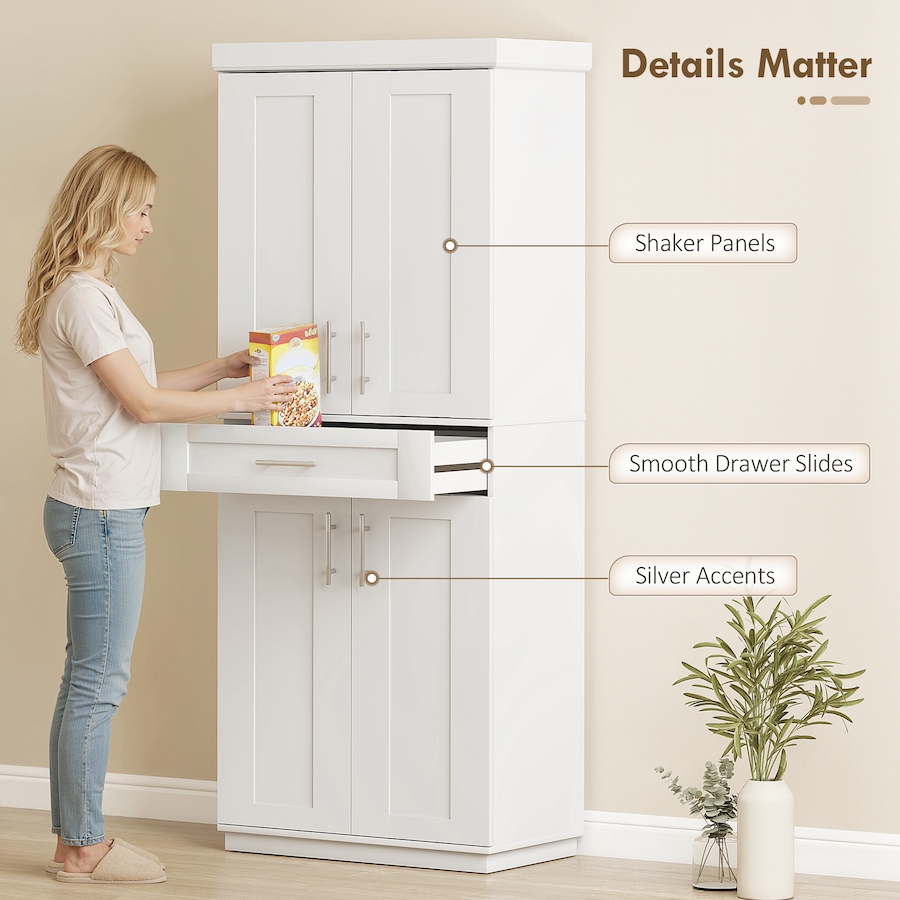 Image 982873_ALTMORE6.jpg, Product 982-873 / Price $259.99, HOMCOM Modern Kitchen Pantry, Freestanding Kitchen Storage Cabinet, White from HOMCOM on TSC.ca's Home & Garden department
