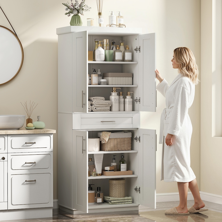 Image 982873_ALTMORE8.jpg, Product 982-873 / Price $259.99, HOMCOM Modern Kitchen Pantry, Freestanding Kitchen Storage Cabinet, White from HOMCOM on TSC.ca's Home & Garden department