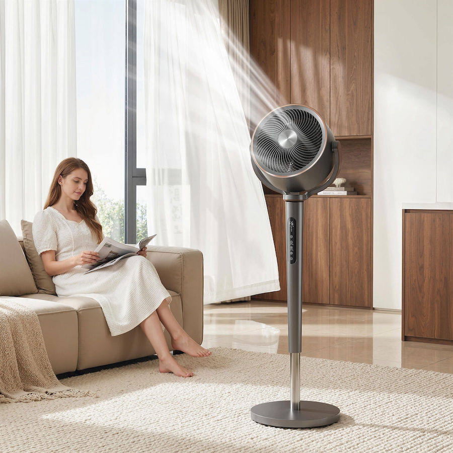 Image 982881_ALTMORE1.jpg, Product 982-881 / Price $119.99, HOMCOM 20dB Silent Standing Fan, Oscillating Fan with 12 Speeds, LED Light from HOMCOM on TSC.ca's Home & Garden department