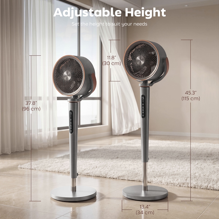 Image 982881_ALTMORE2.jpg, Product 982-881 / Price $119.99, HOMCOM 20dB Silent Standing Fan, Oscillating Fan with 12 Speeds, LED Light from HOMCOM on TSC.ca's Home & Garden department