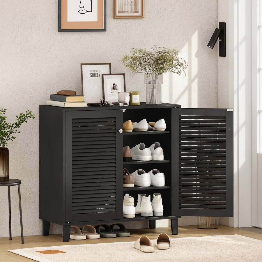 Image 982887_ALTMORE1.jpg, Product 982-887 / Price $139.99, HOMCOM Shoe Cabinet with 4 Tiers 31.5" x 14.2" x 31.5", Black from HOMCOM on TSC.ca's Home & Garden department