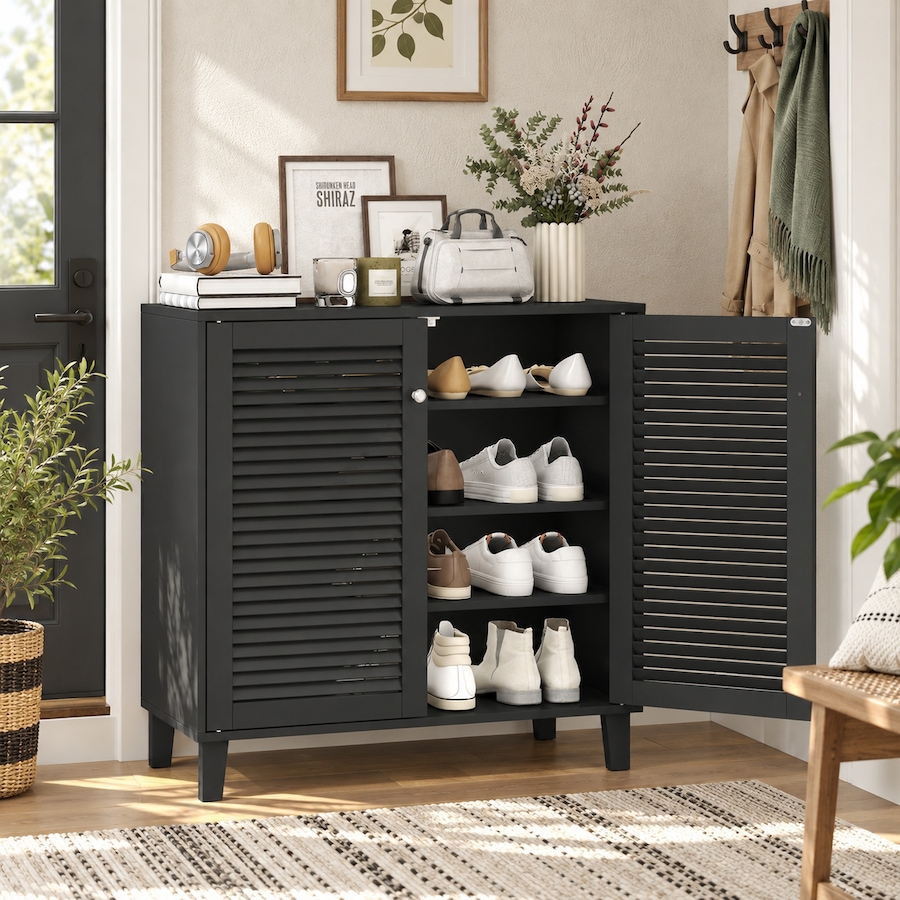 Image 982887_ALTMORE11.jpg, Product 982-887 / Price $144.19, HOMCOM Shoe Cabinet with 4 Tiers 31.5" x 14.2" x 31.5", Black from HOMCOM on TSC.ca's Home & Garden department