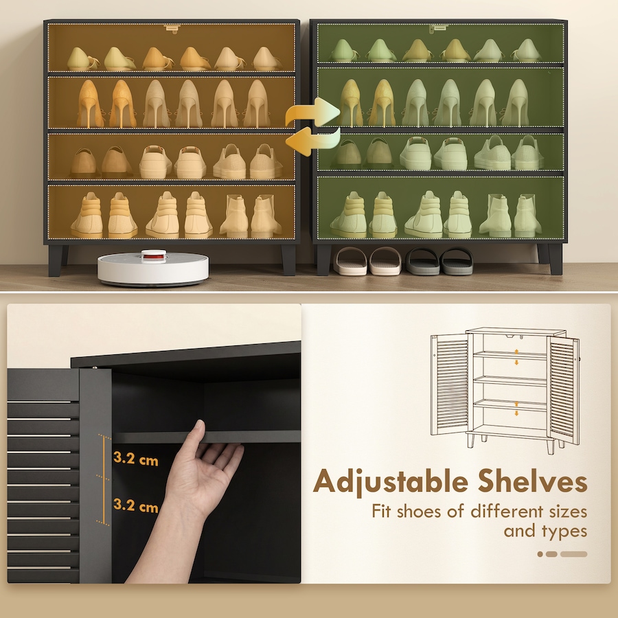 Image 982887_ALTMORE4.jpg, Product 982-887 / Price $139.99, HOMCOM Shoe Cabinet with 4 Tiers 31.5" x 14.2" x 31.5", Black from HOMCOM on TSC.ca's Home & Garden department