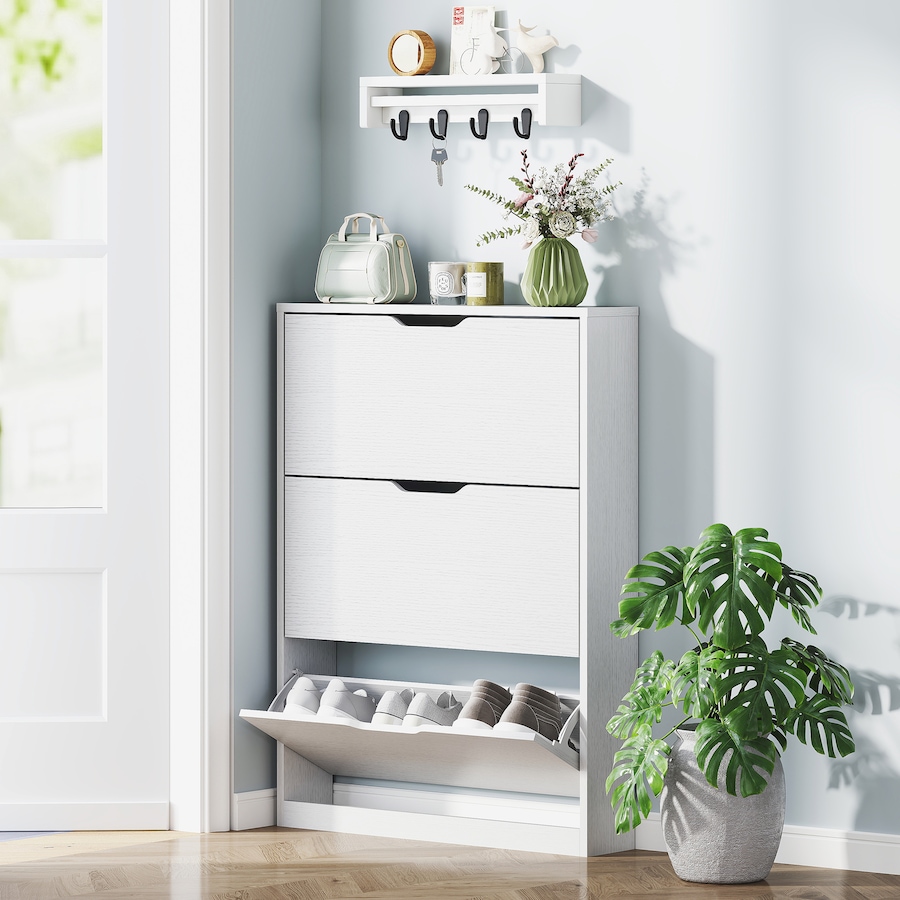 Image 982888_ALTMORE1.jpg, Product 982-888 / Price $141.99, HOMCOM Shoe Cabinet with 3 Flip Drawers, Slim Shoe Storage Cabinet, White from HOMCOM on TSC.ca's Home & Garden department
