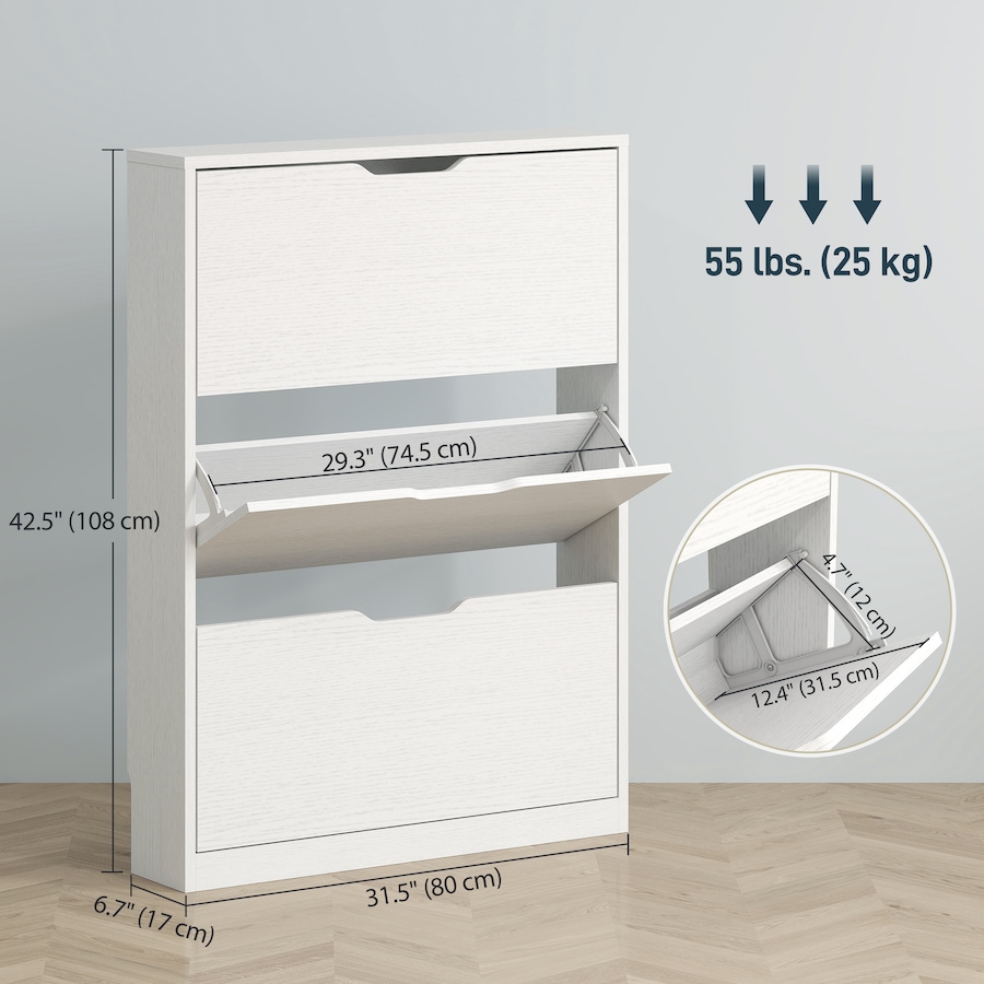 Image 982888_ALTMORE2.jpg, Product 982-888 / Price $141.99, HOMCOM Shoe Cabinet with 3 Flip Drawers, Slim Shoe Storage Cabinet, White from HOMCOM on TSC.ca's Home & Garden department