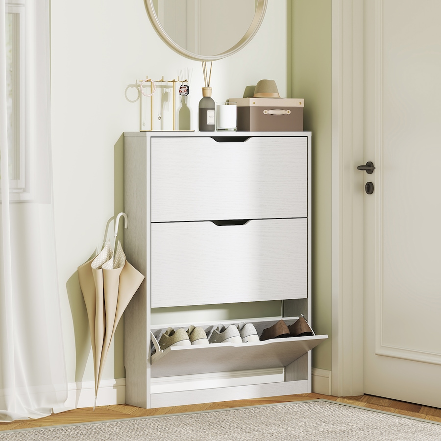 Image 982888_ALTMORE6.jpg, Product 982-888 / Price $141.99, HOMCOM Shoe Cabinet with 3 Flip Drawers, Slim Shoe Storage Cabinet, White from HOMCOM on TSC.ca's Home & Garden department