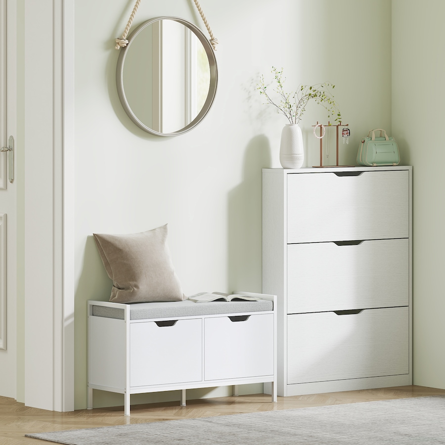 Image 982888_ALTMORE7.jpg, Product 982-888 / Price $141.99, HOMCOM Shoe Cabinet with 3 Flip Drawers, Slim Shoe Storage Cabinet, White from HOMCOM on TSC.ca's Home & Garden department