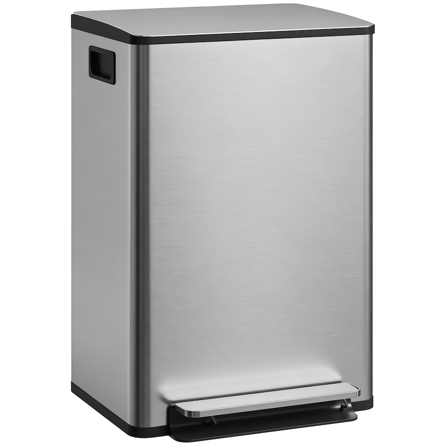 Image 982889.jpg, Product 982-889 / Price $119.99, HOMCOM Trash Can with Soft-Close Lid 13.2 gal/50 L, Silver from HOMCOM on TSC.ca's Kitchen department