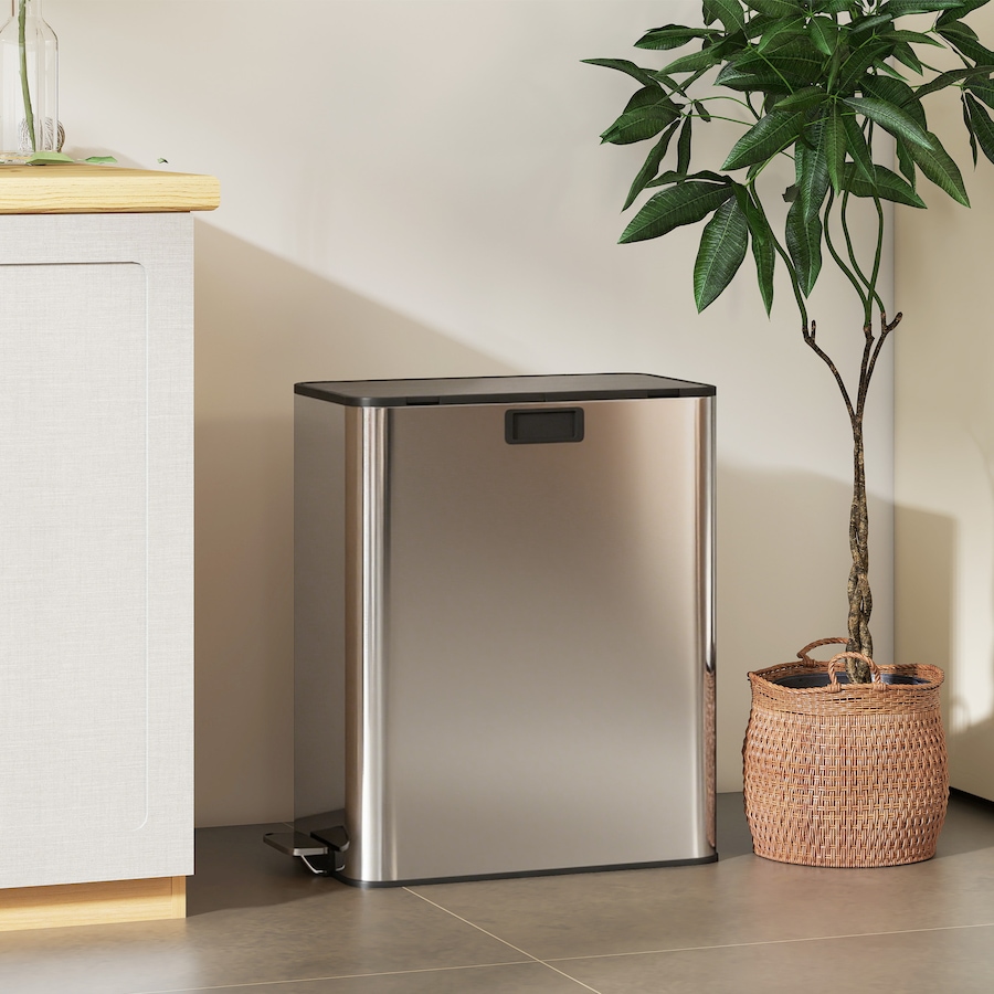 Image 982890_ALTMORE8.jpg, Product 982-890 / Price $149.99, HOMCOM Dual Kitchen Bin with Soft-Close Lid, Stainless Steel Garbage Can from HOMCOM on TSC.ca's Kitchen department