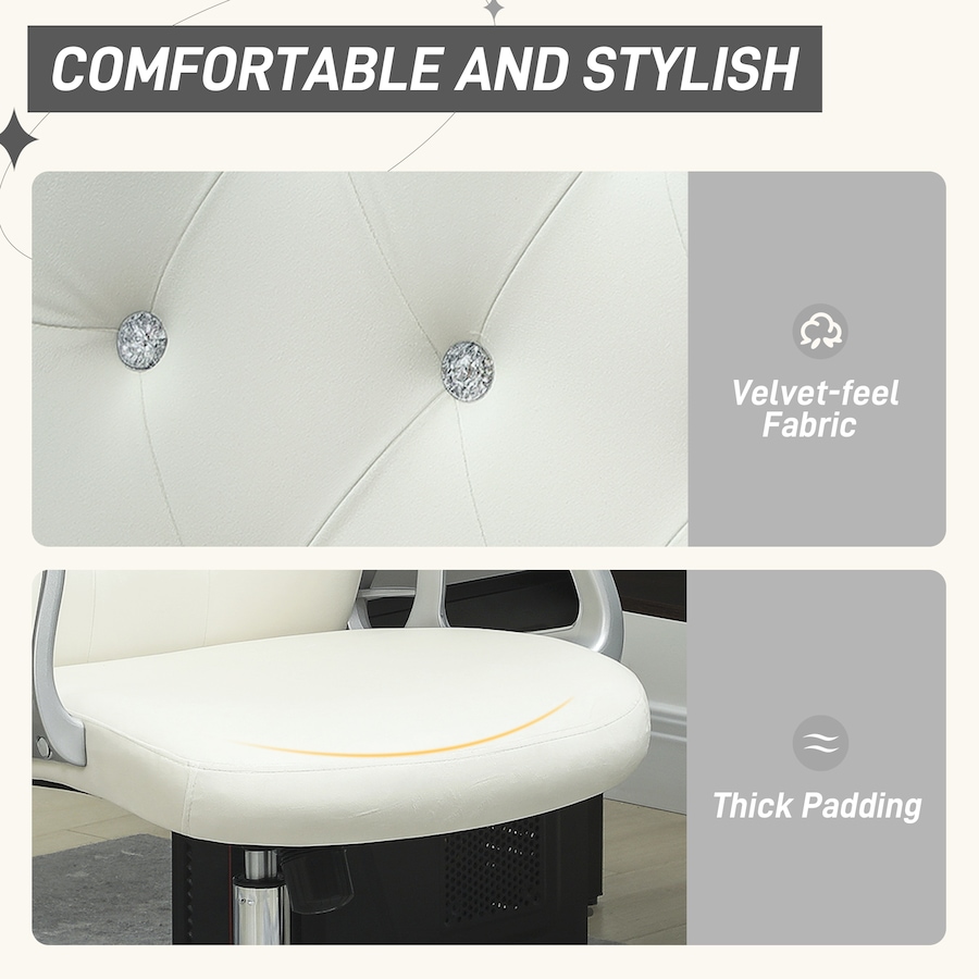 Image 982897_ALTMORE3.jpg, Product 982-897 / Price $124.99, Vinsetto Tufted Office Chair with Adjustable Height Tilt Function Off-White from Vinsetto on TSC.ca's Home & Garden department